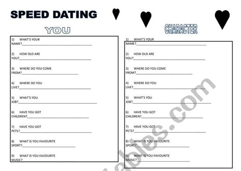 speed dating writing activity